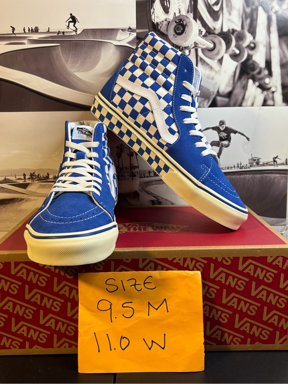 Vans Sk8-Hi Checkered sz 9.5 Men’s 11.0 Woman